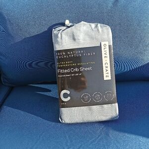 Olive + Crate - 100% Eucalyptus Blue Fitted Crib Sheet
